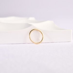 14 Ayar Altın Taşlı Sallantılı Minimal Halka Pırlanta Piercing