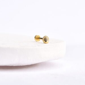 14 Ayar Altın Midye Minimal Tragus Pırlanta Piercing