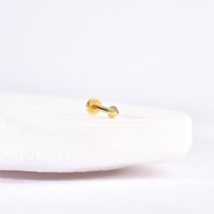 14 Ayar Altın Diken Motifli Minimal Tragus Pırlanta Piercing