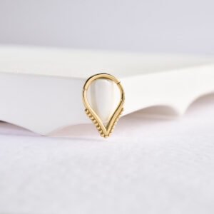 14 Ayar Altın Minimal Halka Pırlanta Piercing